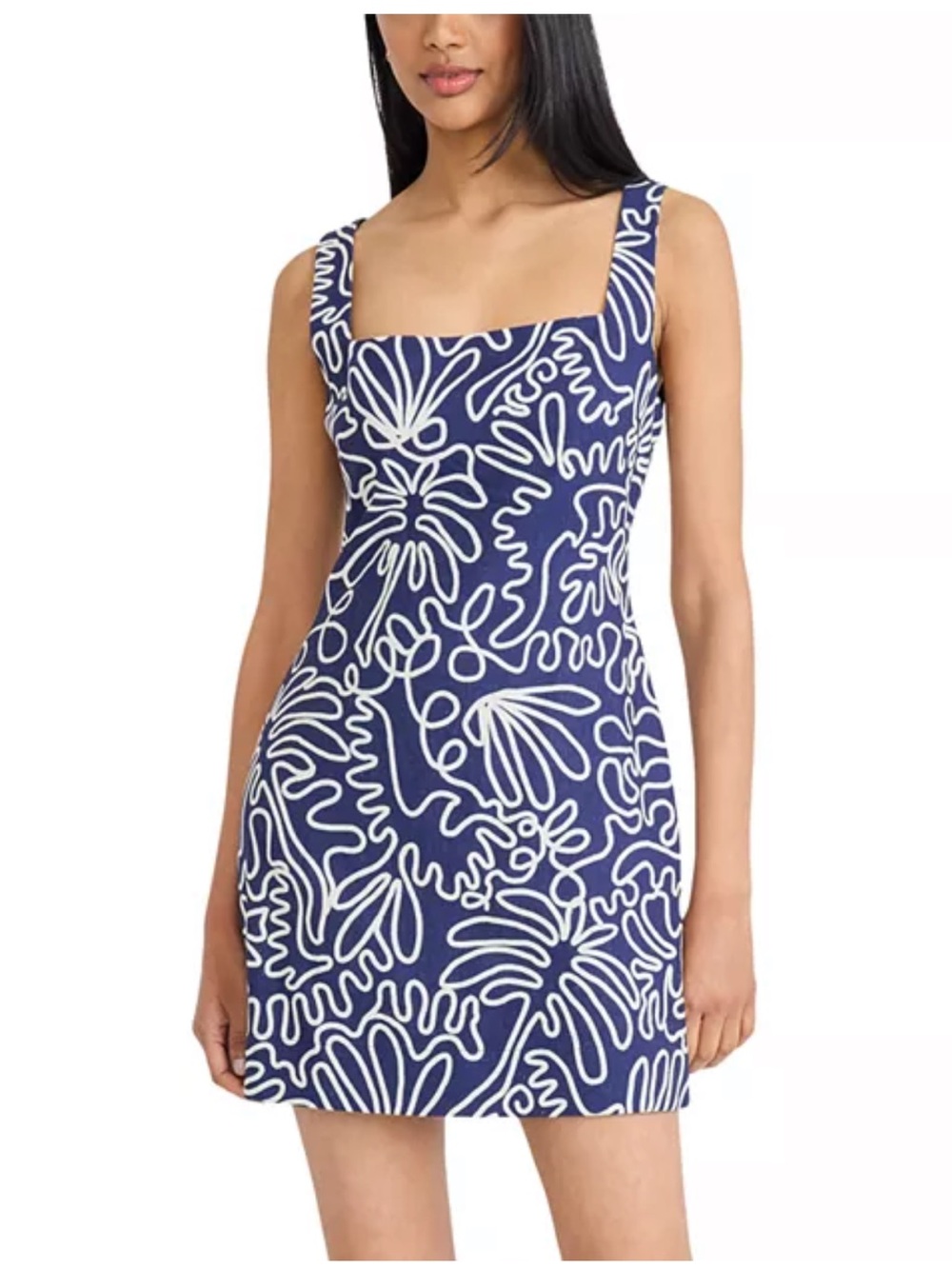 The Good Journey Sleeveless Navy Blue Abstract Print Mini Dress - NWT - Picture 11 of 14